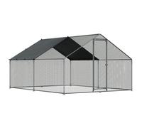 Walk-In Galvanized Steel Chicken Run with Roof Cover & PVC Coated Chicken Wire 3 x 4 x 2m