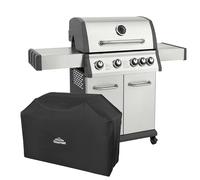 Dellonda 4+1 Burner Deluxe Gas BBQ with Piezo Ignition & Water Resistant Oxford Style Cover, Stainless Steel - DG231