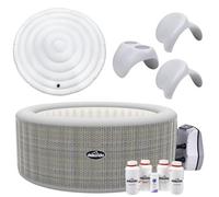 Dellonda 4-6 Person Inflatable Hot Tub Spa Starter Kit With Pump - Rattan Effect