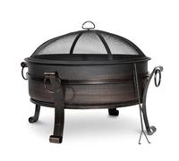 Dellonda 76Cm Deluxe 2-In-1 Outdoor Fire Pit & Coffee Table, Antique Bronze Effect - Dg42