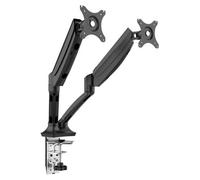Dellonda Adjustable & Rotating Double Monitor Arms, 9Kg Load Capacity, 10-27" Screens - Black - Dh25