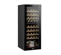 Dellonda Baridi 36 Bottle Dual Zone Wine Fridge with Digital Touch Screen Controls, Beech Wood Shelves & LED Light, Black - DH91