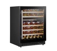 Dellonda Baridi 46 Bottle Dual Zone Undercounter/Freestanding Fridge with Digital Touch Screen Controls, Wooden Shelves & LED Light, Black - DH79