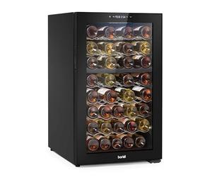 Dellonda Baridi 52 Bottle Dual Zone Wine Cooler, Fridge with Digital Touch Screen Controls, Wire Shelves & LED Light, Black - DH236