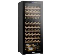 Dellonda Baridi 55 Bottle Dual Zone Wine Fridge with Digital Touch Screen Controls, Beech Wood Shelves & LED Light, Black - DH93