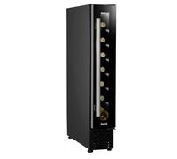 Dellonda Baridi 7 Bottle Extra-Slim Undercounter Wine Fridge with Digital Touch Screen Controls & LED Light, Black - DH76