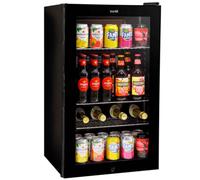 Baridi 80L Under-Counter Beer & Wine Fridge with Thermostat, Lock & Key, Reversible Glass Door - Black, 3-10C, A+