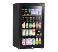 Dellonda Baridi Undercounter Drinks, Beer & Wine Fridge with Wire Shelves, Internal Light & Security Lock 85L, Black - DH13