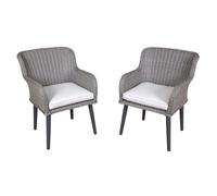 Dellonda Buxton Rattan Wicker Garden/Outdoor Dining Chair/Armchair with Cushions