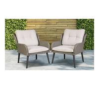Dellonda Buxton Rattan Wicker Outdoor Lounge Chairs With Cushion Grey DG79