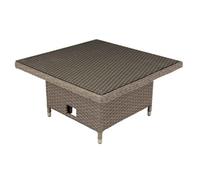 Dellonda Chester Rattan Height Adjustable Garden Dining Table, 90X90Cm, Brown