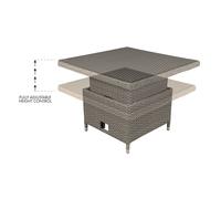 Dellonda Chester Rattan Wicker Adjustable Outdoor Dining Table Brown DG73