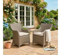 Sealey Dg64 Dellonda Chester Rattan Wicker Outdoor Garden Dining Chairs 2Pc