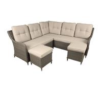 Dellonda Chester Rattan Wicker Outdoor 5 Seat Corner Sofa Set Brown DG72
