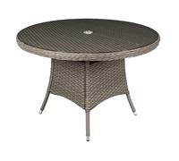 Chester Rattan Wicker Outdoor Dining Table with Tempered Glass Top - DG66, Weather-Resistant 110x74 cm
