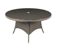 Chester Rattan Wicker Outdoor Dining Table with Tempered Glass Top - DG67