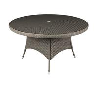 Dellonda Chester Rattan Wicker Outdoor Dining Table with Tempered Glass DG67