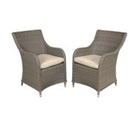 Sealey Dg64 Dellonda Chester Rattan Wicker Outdoor Garden Dining Chairs 2Pc