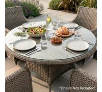 Chester Rattan Wicker Outdoor Dining Table with Tempered Glass Top - DG66, Weather-Resistant 110x74 cm