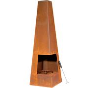 Dellonda Chiminea Wood Burner, Outdoor Corner Fireplace -