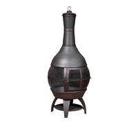 Dellonda Deluxe 360? Chiminea/Fire Pit/Outdoor Heater - Antique Bronze Finish - DG112, Brown