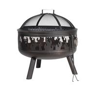 Dellonda Deluxe Firepit Fireplace Outdoor Patio Heater, Cooking Grill & Poker