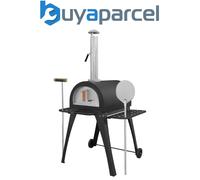 Dellonda Large Outdoor Wood-Fired Pizza Oven & Smoker with Side Shelves & Stand - DG103