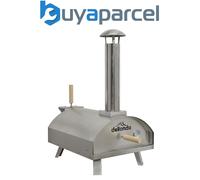 Dellonda 14 Inch Wood Fired Pizza Oven 380C, Meat Smoking Stainless Steel Portable