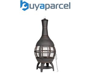 Dellonda DG112 Deluxe 360ï¿½ Chiminea/Fire Pit/Outdoor Heater - Antique Bronze F