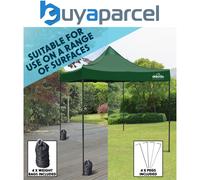 Premium 2x2m Pop-Up Gazebo, Heavy Duty, Water Resistant, Carry Bag, Stakes & Weight Bags - Dark Green - DG128