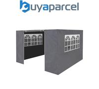 Premium Gazebo/Marquee Side Walls/Doors/Windows, Fits 3 x 3m Models - Grey - DG149