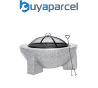 Dellonda DG190 Round MgO Fire Pit with BBQ Grill, ï¿½75cm, Safety Mesh Screen -