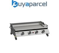 Dellonda DG277 4 Burner Stainless Steel Portable Gas Plancha with Warming Rack 1