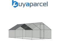 Dellonda DG280 Walk-In Galvanized Steel Chicken Run with Roof Cover & PVC Coated