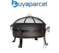Dellonda DG42 76cm Deluxe 2-in-1 Outdoor Fire Pit & Coffee Table Antique Bronze