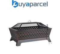 Dellonda DG44 89cm Rectangular Outdoor Fire Pit, Antique Bronze Effect