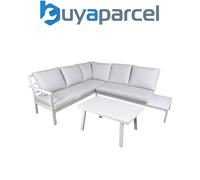 Sealey DG53 Dellonda Kyoto White 3-Piece Outdoor Garden Corner Sofa & Coffee Table Set