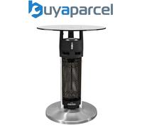 Dellonda DG62 Bistro Table with 1200W Heater, 65cm, Black/Stainless Steel