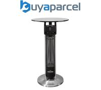 Dellonda DG63 Bistro Table with 1600W Heater, 95cm, Black/Stainless Steel
