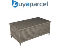 Dellonda DG71 Chester Rattan Wicker Outdoor Balcony Table with Tempered Glass To