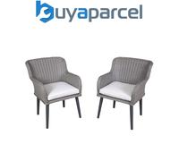 Dellonda DG76 Buxton Rattan Wicker Outdoor Chairs Set 2pc