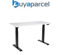 Dellonda DH32 White Electric Height Adjustable Standing Desk, 1400 x 700mm Dual