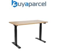 Dellonda DH33 Oak Electric Height Adjustable Standing Desk, 1400 x 700mm Dual Mo
