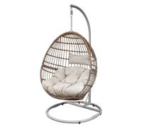 Dellonda Egg Hanging Swing Chair Wicker Rattan Basket Steel Frame Single DG60