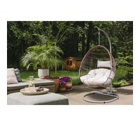 Dellonda Egg Hanging Swing Chair Wicker Rattan Basket Steel Frame Single DG60