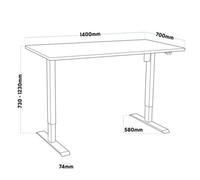 Dellonda Electric Standing Desk, Adjustable, Oak, Office Quiet & Fast 1400 X 700mm