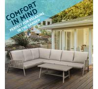 Dellonda Fusion Garden Corner Sofa Coffee Table Set 4 Pieces Aluminium DG57