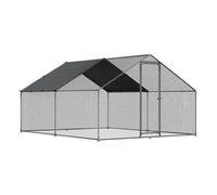 Dellonda Galvanized Steel Chicken Run with Coated Roof Cover 3 x 4 x 2m DG279