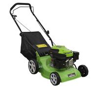 Dellonda Hand Propelled Petrol Lawnmower Grass Cutter, 132cc 16"/40cm 4-Stroke -
