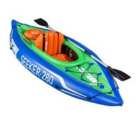 Dellonda Inflatable One-Person Kayak/Canoe, Blue/Green, Pump, Paddle, DL154